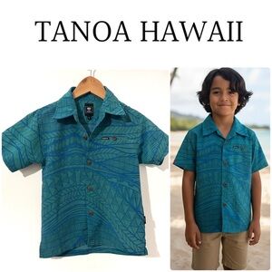 Tanoa ✨ Hawaii • Boys Aloha Button Down Shirt • 8 • Polyester